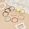 9Pcs 9 Color Natural Pearl & Cat Eye & Glass Beaded Stretch Bracelets Set BJEW-JB08882-2