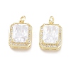 Brass Micro Pave Cubic Zirconia Charms X-ZIRC-F114-08-G-1