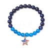 Star with Flag Pattern Alloy Enamel Charm Bracelets for Women Men BJEW-TA00578-2