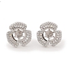 925 Sterling Silver Micro Pave Cubic Zirconia Earring Settings Findings STER-B003-18P-2
