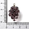 Grape Brass Acrylic Pendants LS-OACR-R006-05G-10-3