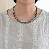 Bohemian Natural Mixed Stone & Glass Seed Beads Double-Layer Beaded French Necklaces for Women FS-WGCD50A-01-5