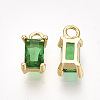 Brass Cubic Zirconia Charms X-KK-S350-367D-2