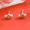 999 Sterling Silver Cubic Zirconia Candy Stud Earrings FS-WG7BAD4-06-1
