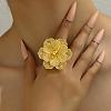 Luxurious Iron Flower Open Cuff Ring for Women's Party Dressing SW9832-2