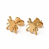 Halloween Spider 304 Stainless Steel Stud Earrings for Women X-EJEW-B019-01G-1