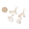 304 Stainless Steel Shell Shape Dangle Earrings EJEW-JE06382-01-3