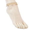 Natural Labradorite Nuggets & 304 Stainless Steel Link Chain 3 Layer Anklets for Women AJEW-AN00743-03-4