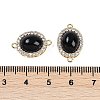 Brass Micro Pave Clear Cubic Zirconia Connector Charms KK-U043-50G-04-3