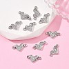 SHEGRACE Brass Micro Pave Clear Cubic Zirconia Connector Charms XGRQ3P860-597P-4