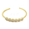 Brass Micro Pave Cubic Zirconia Cuff Bangles BJEW-E095-05G-1