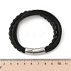 Braided Microfiber Leather Multi-strand Bracelets for Men BJEW-Z081-17P-5