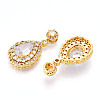 Brass Micro Pave Cubic Zirconia Pendants KK-N254-236G-2