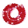 Frosted Transparent Glass Beads Strands GLAA-T032-T6mm-MBB09-2