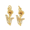 Brass Micro Pave Clear Cubic Zirconia Pendants KK-F941-35B-G-1