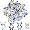 40Pcs 8 Colors Luminous Cloth & Resin Butterfly Ornament Accessories DIY-SP0006-24-1