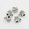 Tibetan Style Alloy Barrel Carved Flower Bail Beads LS-TIBEB-O004-49-2