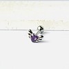 Angel Wing Heart 316L Surgical Stainless Steel Pave Cubic Zirconia Tongue Rings FS-WG901EE-08-1