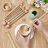 8Pcs Beech Wooden Double Round Stick CELT-BC0001-02-3