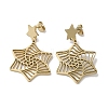 304 Stainless Steel Dangle Stud Earrings for Women EJEW-Z303-13G-1