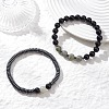 2Pcs Narutal & Synthetic Mixed Gemstone Beads Stretch Bracelets BJEW-JB12720-02-2