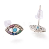 Brass Micro Pave Cubic Zirconia Stud Earrings ZIRC-I044-19A-2