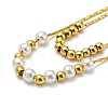 304 Stainless Steel Coreana Chains Double Layer Necklaces BJEW-K257-04G-3
