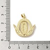 Brass Micro Pave Clear Cubic Zirconia Pendants KK-I708-03F-G-3