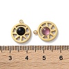 Natural Mixed Gemstone Sun Charms STAS-Z099-07G-3