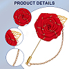 Flower Polyester Ribbon Brooches JEWB-WH20006-02A-6