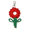 Flowers Woven Cotton Thread Pendant Decorations HJEW-JM02452-3