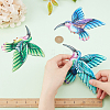 CREATCABIN 3Pcs 3 Colors Iron Hummingbird Hanging Ornaments AJEW-CN0001-27-3