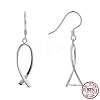 Anti-Tarnish Rhodium Plated 925 Sterling Silver Earring Findings STER-F048-38P-2