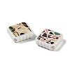 Rainbow Iridescent Printed Opaque Acrylic Beads OACR-D316-01C-01-2