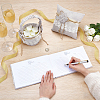 1Pc Square Linen Lace Wedding Ring Display Pillow with Flower AJEW-WA0004-22-3