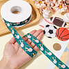 25 Yards Sport Ball Theme Printed Polyester Grosgrain Ribbon OCOR-WH20002-03A-05-3
