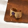 Natural Amethyst Finger Rings RJEW-K290-06G-5