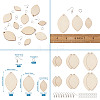 DIY Unfinished Wooden Pendant Earring Making Kits DIY-YS0001-16-21