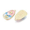 Rack Plating Alloy Enamel Pendants ENAM-N066-14KCG-2