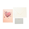 Rectangle 3D Pop Up Paper Greeting Card AJEW-F064-01B-1