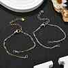 2Pcs 2 Colors 304 Stainless Steel Singapore Chain Bracelet Making AJEW-JB01332-1