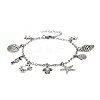 Brass Charm Anklets AJEW-AN00264-1