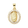 Brass Micro Pave Cubic Zirconia Pendants KK-P293-27G-2