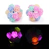 Handmade Luminous Polymer Clay Rhinestone Beads CLAY-H003-06B-1