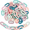 SUPERFINDINGS 80Pcs 8 Colors Opaque Spray Painted Acrylic Linking Rings OACR-FH0001-022-1