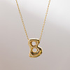 Brass Chunky Initial Pendant Necklaces WG97A63-02-1