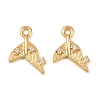 Ocean Theme Brass Micro Pave Cubic Zirconia Charms KK-F902-08L-G-1
