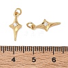 Brass Micro Pave Clear Cubic Zirconia Pendants CU-CBAF0F8-16B-G-3