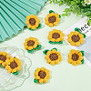 Sunflower Shape Crochet Appliques DIY-FG0004-04-4