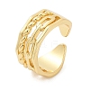 Oval Chain Brass Open Cuff Rings for Unisex RJEW-G343-03G-4